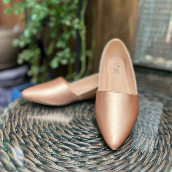 TAXI Alexia Pointed Toe Flats Rose Gold - Picture 4 of 13